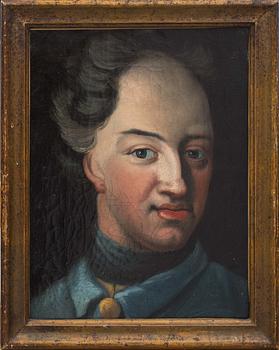 OKÄND KONSTNÄR, olja på duk, föreställande Karl XII, 1700-tal.