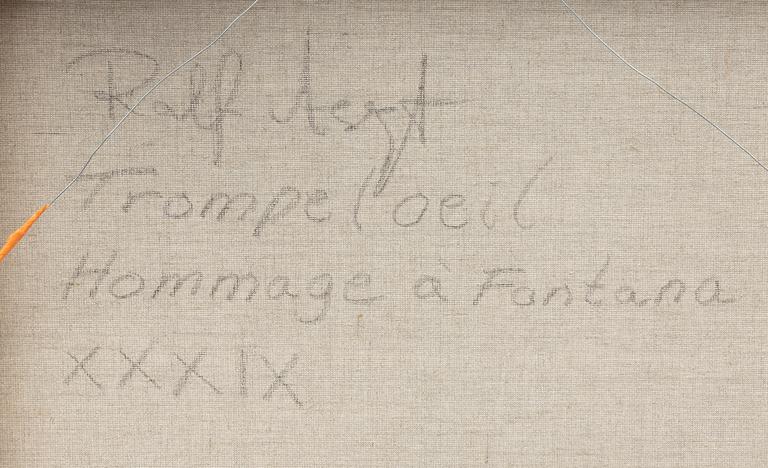 Ralf Arzt,  "Trompe l'oeil Hommage à Fontana XXVI".