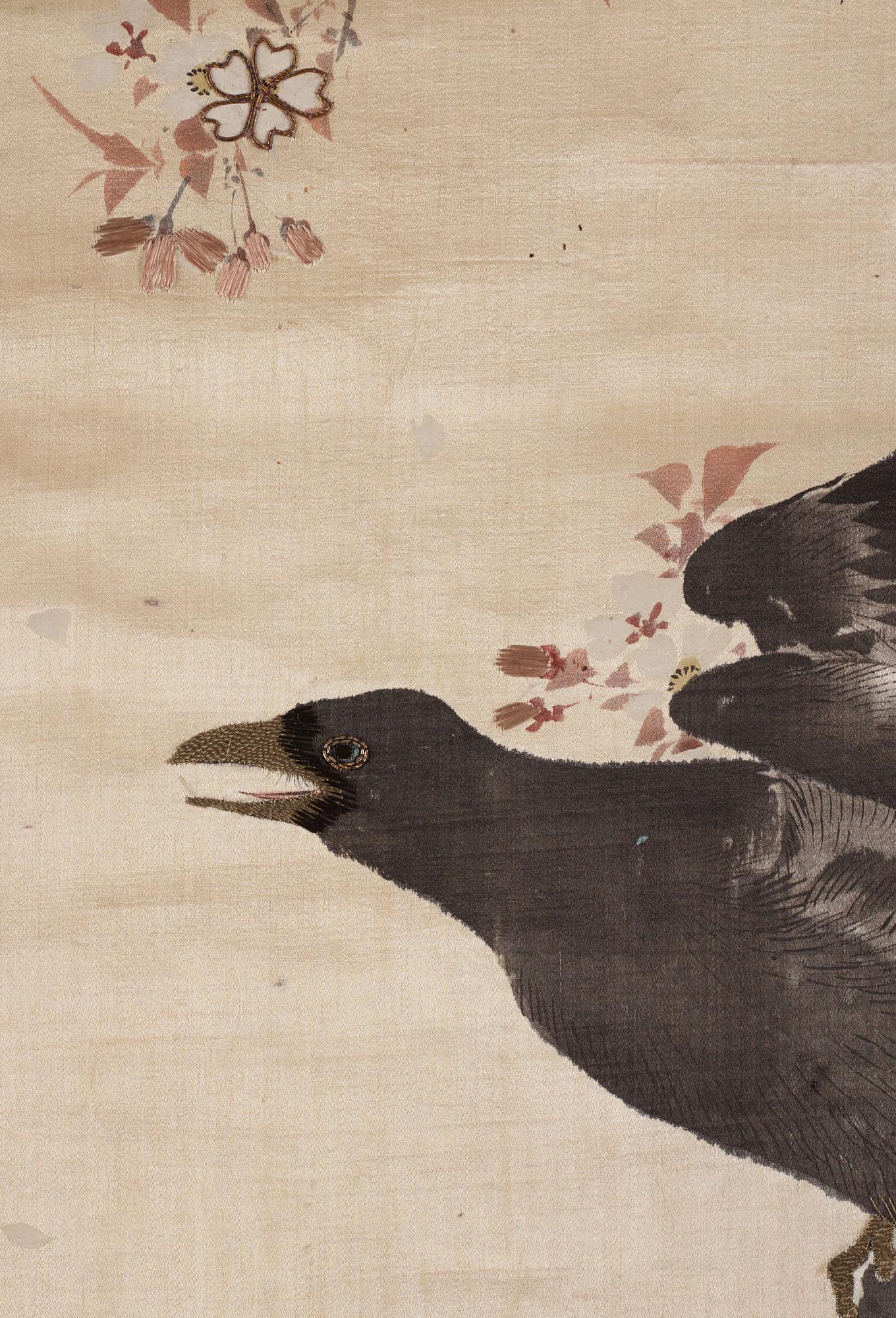 RULLMÅLNINGAR, två stycken, tusch och färg på papper och siden. Kina samt Japan, 1900-tal.