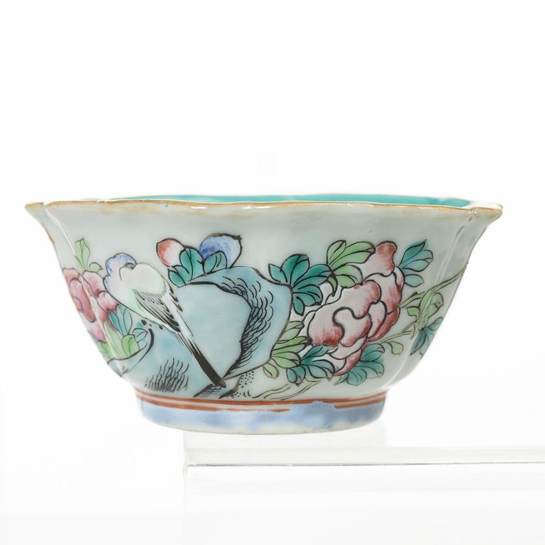 Skålar, sju stycken, porslin, Kina, sen Qingdynasti/omkring 1900.