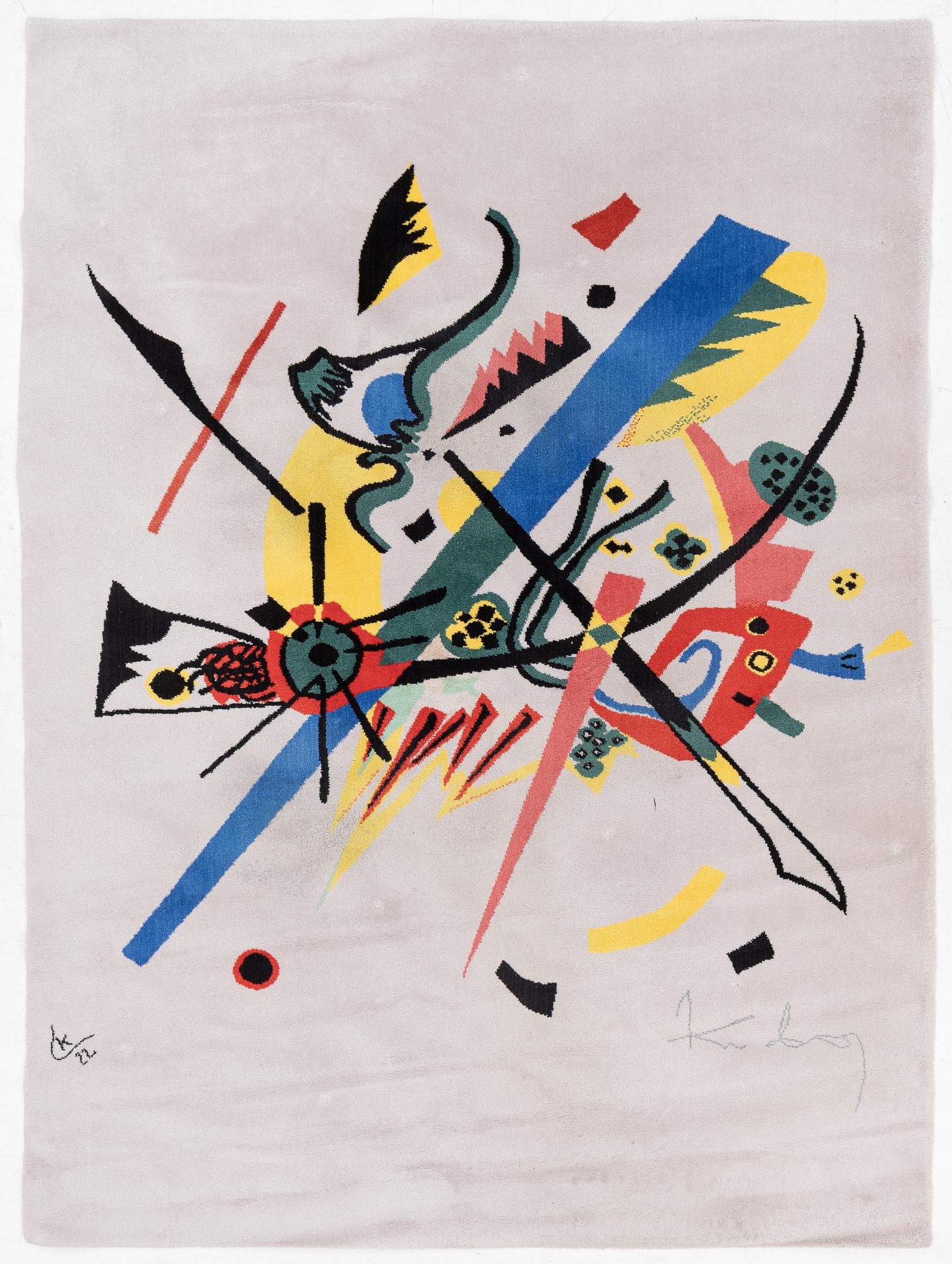 Wassily Kandinsky, efter. Matta, tuftad, "Small Worlds I",  Ege Art Line, Ege Axminster, Danmark, 1988, ca 330 x 245 cm.