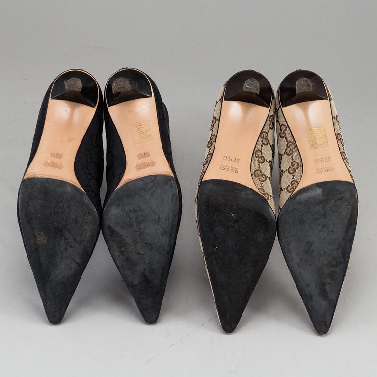 GUCCI, stövletter, två par, italienska storlekar 37 & 37,5.