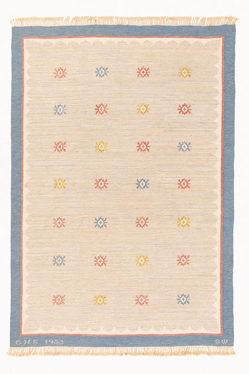 Sofia Widén, a flat weave rug, signed SW EHS 1953, c. 307 x 211 cm.