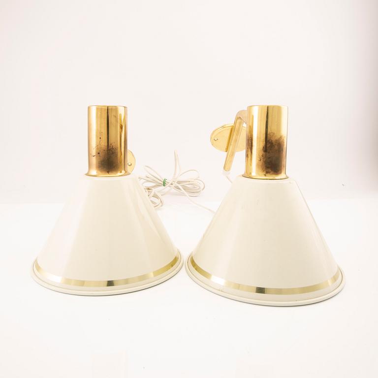Wall lamps, a pair of Örsjö lighting from the late 20th century.