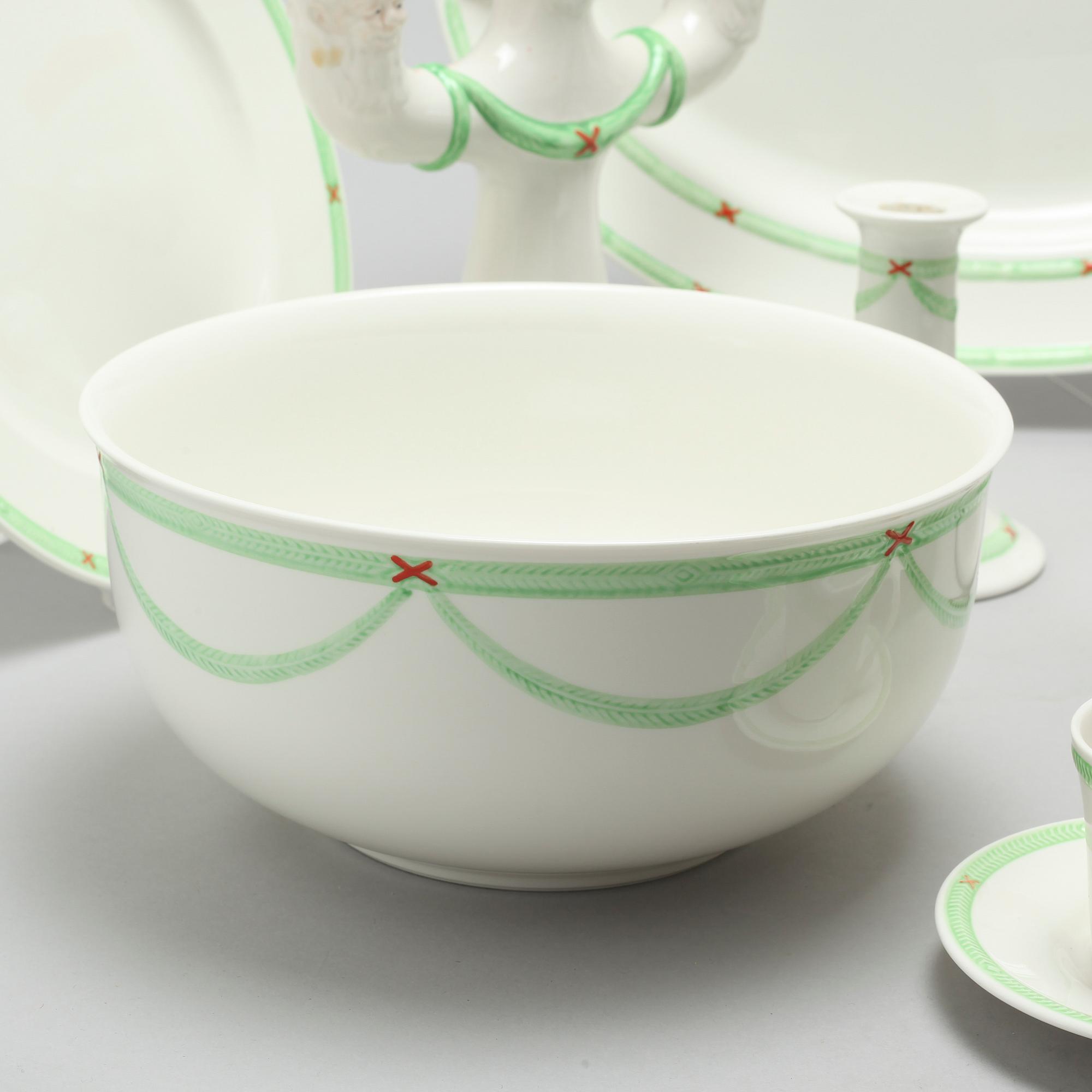 A christmas porcelian tableware set of 37 pcs by Rörstrand from the latter half of the 20th century.
