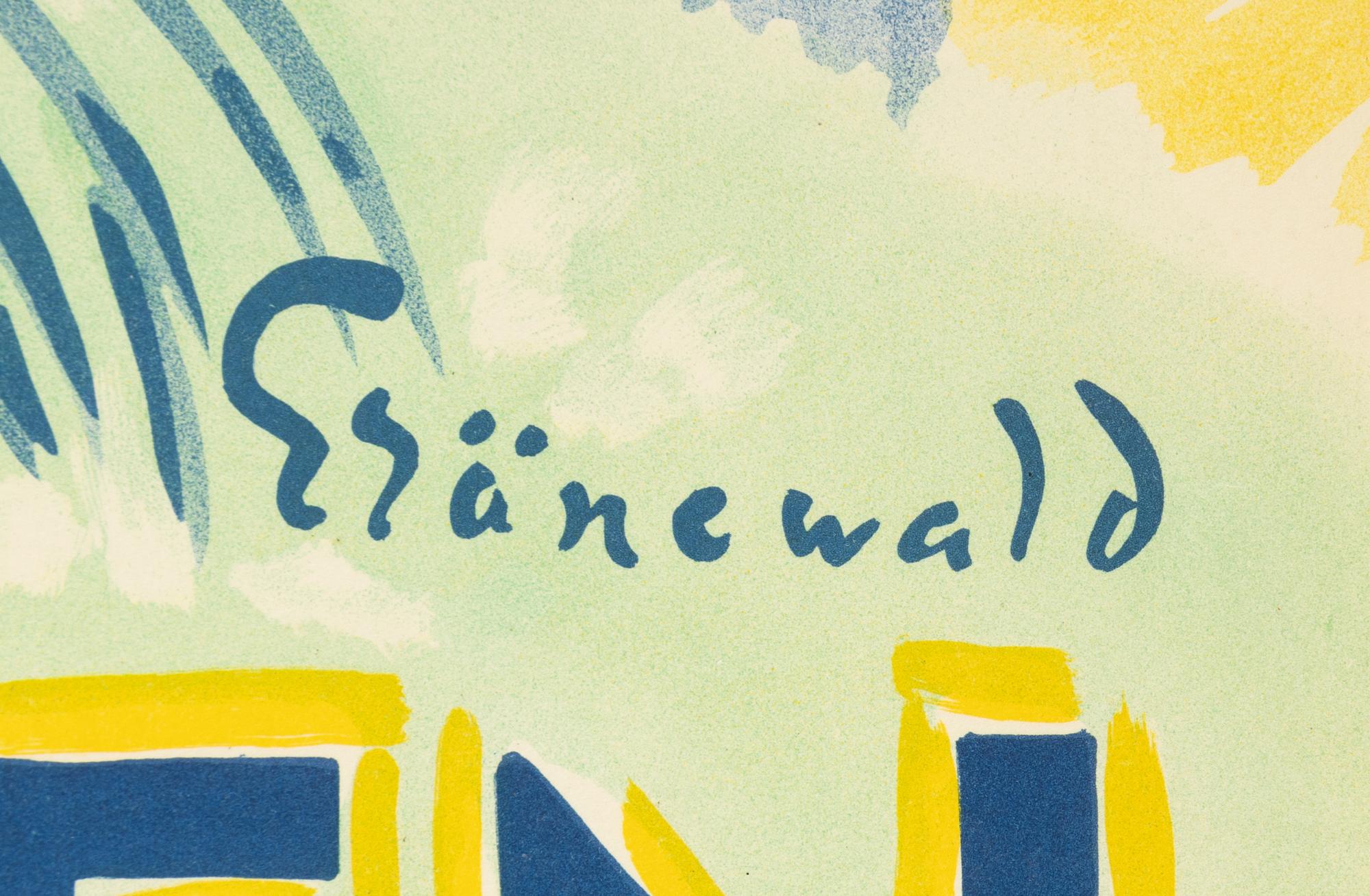 Isaac Grünewald, a lithographic movie poster, 'Maria på Kvarngården', J. Olséns Litografiska Anstalt, Stockholm, 1944.