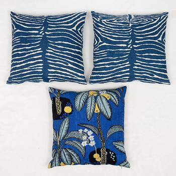 Firma Svenskt Tenn, three linen cushion covers.