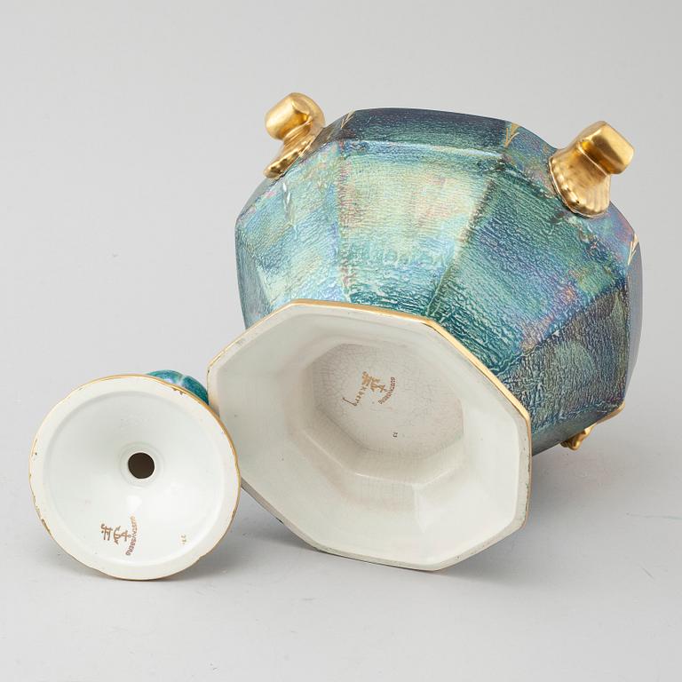 JOSEF EKBERG, an earthenware bowl and a candle holde from Gustavsberg.