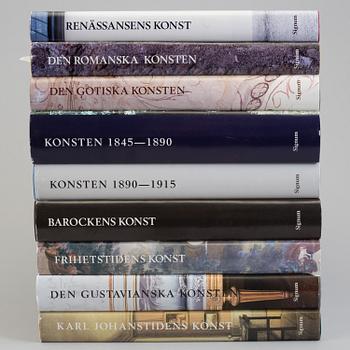 BÖCKER, 9 st., Signums svenska konsthistoria, 29,5 x 23,5 cm vardera.