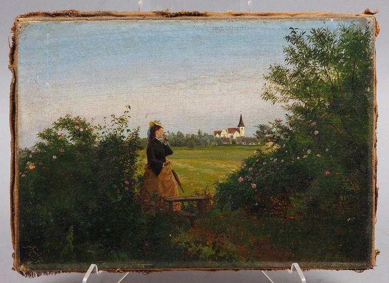 OKÄND KONSTNÄR, olja på duk. Sign M Fischer -75.