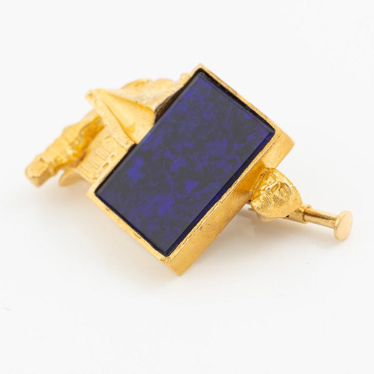 Björn Weckström, brosch, 18K guld med blå sten (sannolikt opal), Finland 1977. För Lapponia.