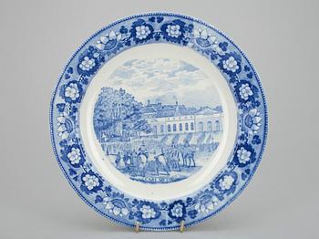 TALLRIKAR, 10 st, flintgods, "Svenska slott" Gustavsberg.