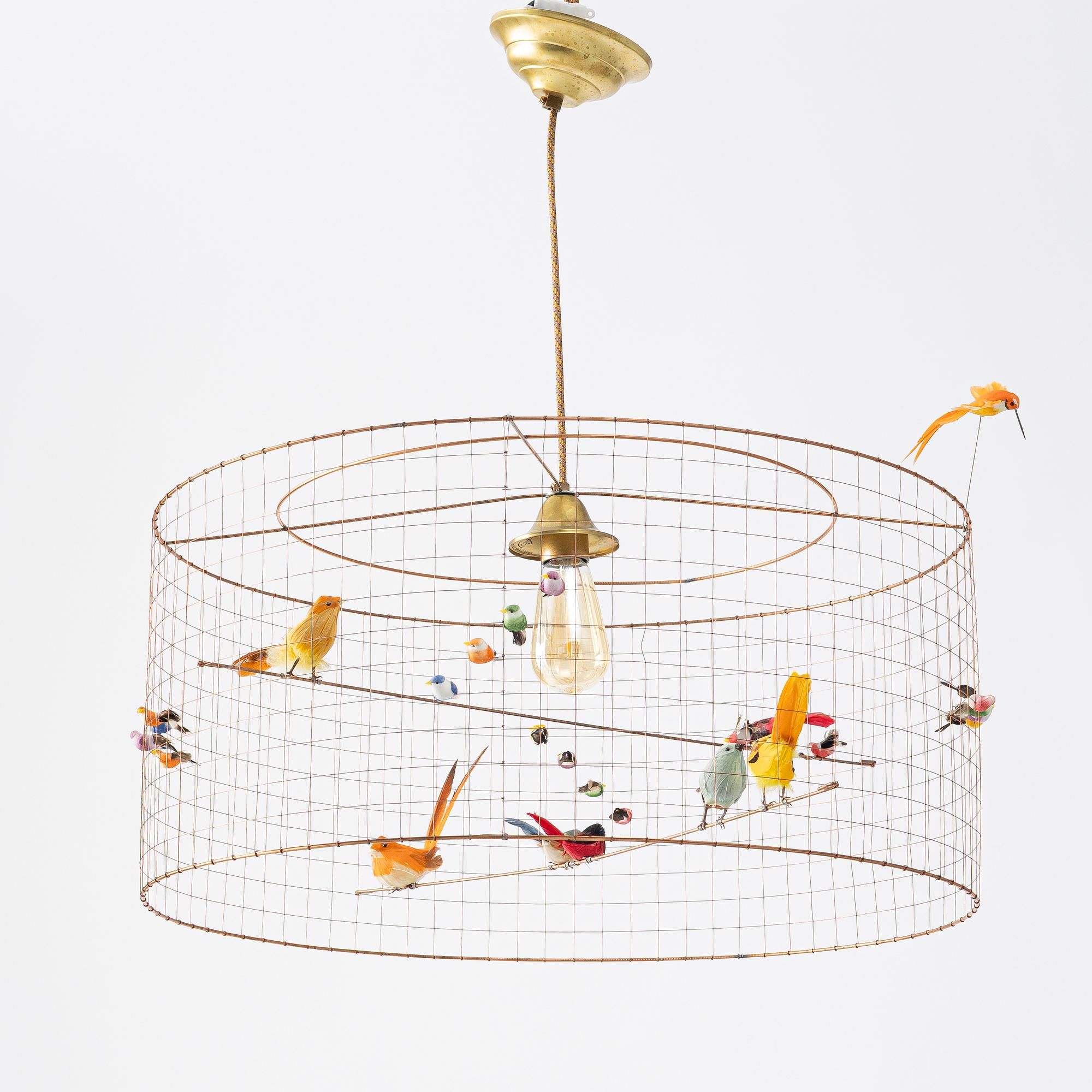 Mathieu Challières, a ceiling lamp, "Suspension Demi-Grande Volière", Challières, France.