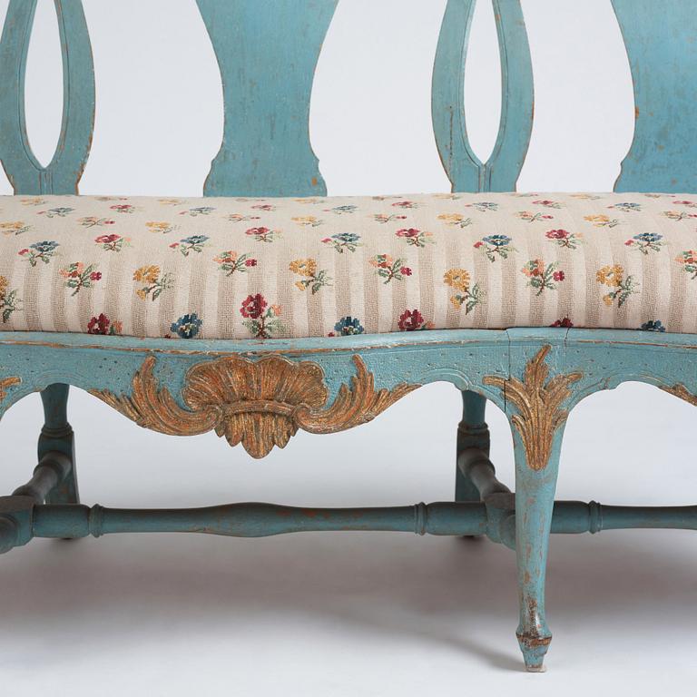 A Swedish Rococo sofa, second part of the 18th century.