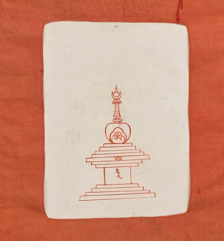 Thangka. Tibet, 1900-tal. "Begtse".