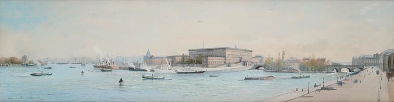 Anna Palm de Rosa, View towards Stockholm Castle from Balsieholmskajen.
