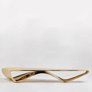 Johan Jonsson, soffbord/skulptur, "Luscious P1 Series" (Golden Table Edition), prototyp 1/2, 2010-2012.