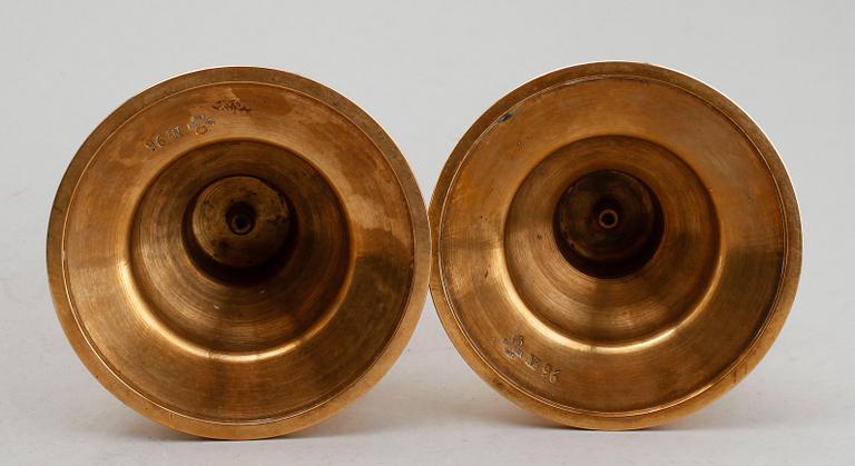 LJUSSTAKAR, 1 par, mässing, Skultuna Bruk, no 96.