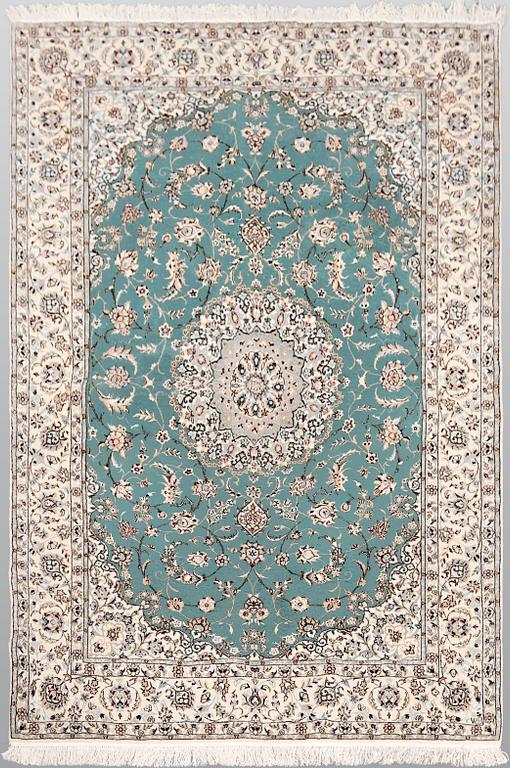 A Nain rug, part silk, so-called 6 LAA, approx. 239 x 160 cm.
