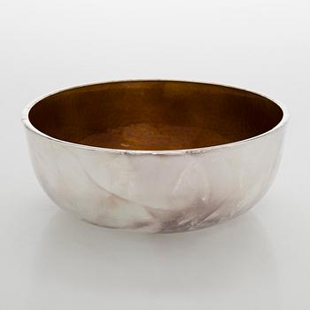 A sterling silver and enamel bowl, maker's mark of A. Tillander, Turku 2005.