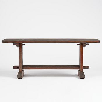 Axel Einar Hjorth, a stained pine "Skoga" table, Nordiska Kompaniet, Sweden, 1930s.