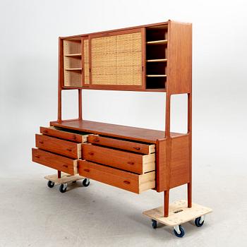 Hans J Wegner, a "RY-20" teak and rattan cabinet from Ry möbler Denmark 1960s.