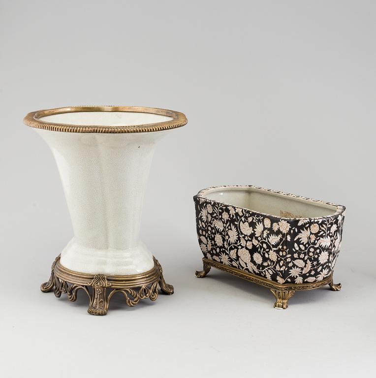 YTTERFODER, JARDINIERE, 5 ST. porslin, G&C, Danmark, 1900-talets andra hälft.