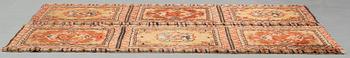 MEDITATION RUGS, 1 pair, old/semi-antique China, ca 199 x 73,5 and 200,5 x 71,5 cm.