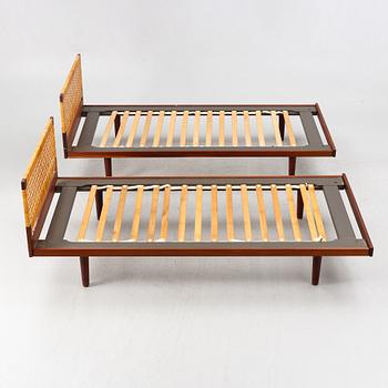 Hans J Wegner, a pair of beds, Getama, Denmark, 1960s.