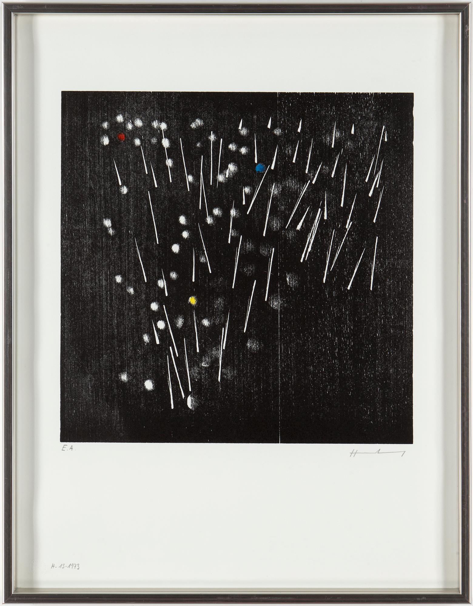 HANS HARTUNG, färglitografi, signerad och daterad 1973, numrerad E.A.