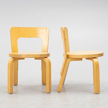 Alvar Aalto, children's chairs, 6 pcs, Artek, Finland.