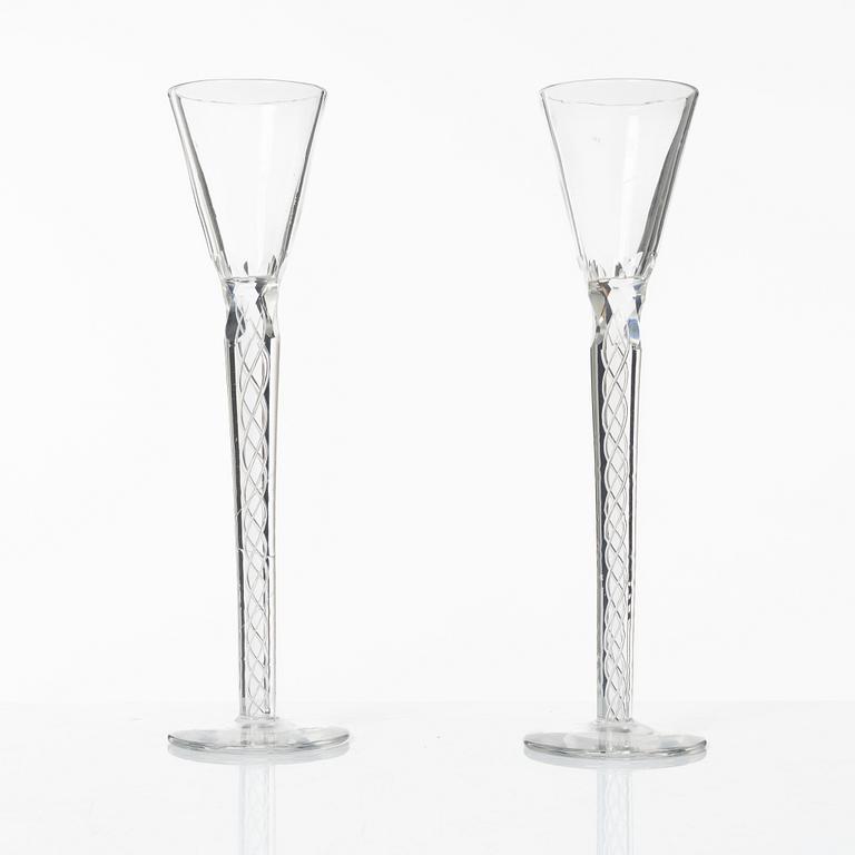 A set of six glasses, Anglo-Irish, 19th century.