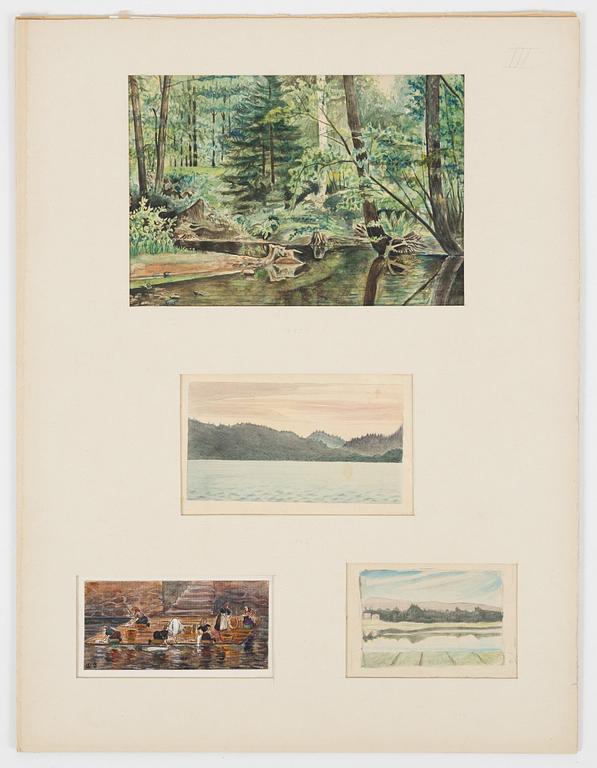Birger Simonsson, portfolio with 62 drawings. watercolours, pencildrawings.