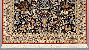 A CARPET, Figural Nain part silk, s.k 9 LAA, 177 x 102 cm.