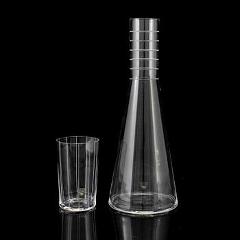 INGEGERD RÅMAN, karaff med glas, glas, Orrefors, signerade.