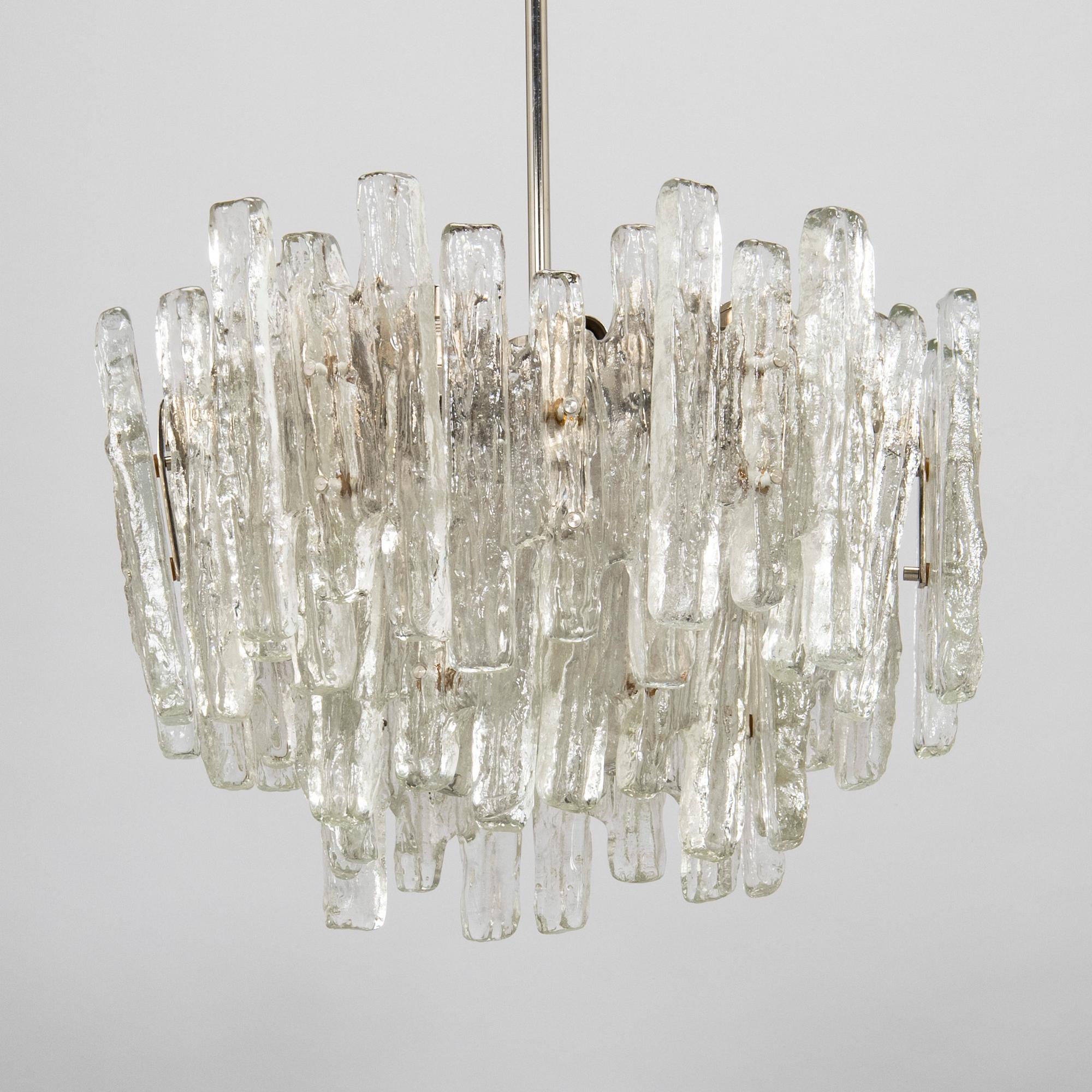 Taklampa, "Ice block chandelier", J.T Design, Kalmar, Österrike, 1960-tal.