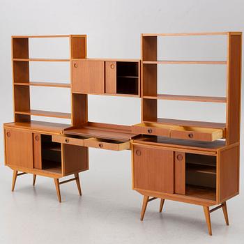 Bookshelves, a pair, mid-20th century.