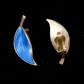 ÖRHÄNGEN, silver och emalj, Norge 1900-talets mitt.