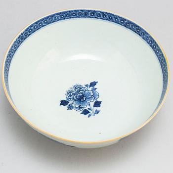 A blue and white punch bowl, Qing dynasty, Qianlong (1736-95).