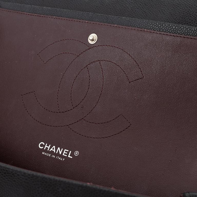 Chanel, a black caviar leather 'Double Flap Bag', 2013-14.