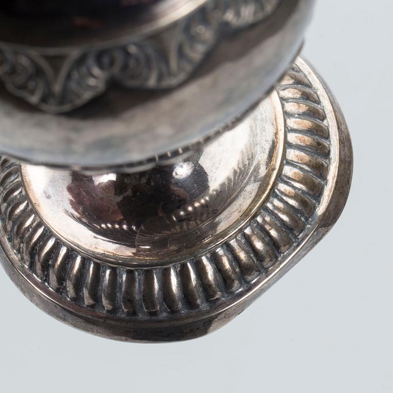 GRÄDDKANNA, silver, senempire, Olof Pehr Hallberg(1832-1862) Norrköping. 1837. Ca 140g.