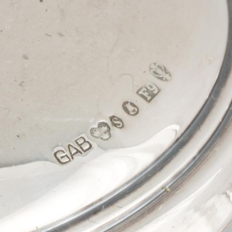 LJUSSTAKAR, 2 par, silver, omkring 1900-talets mitt.