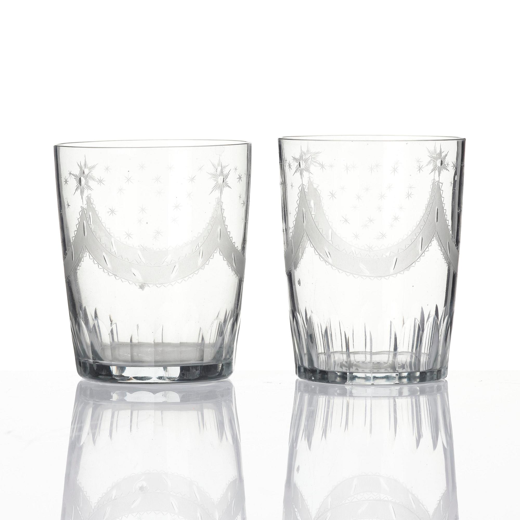 Selter glass, twelve pieces, Sweden circa 1800, Late Gustavian.
