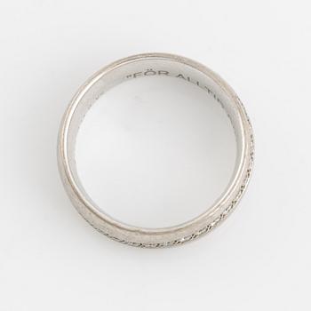 White gold and brilliant cut diamond ring.