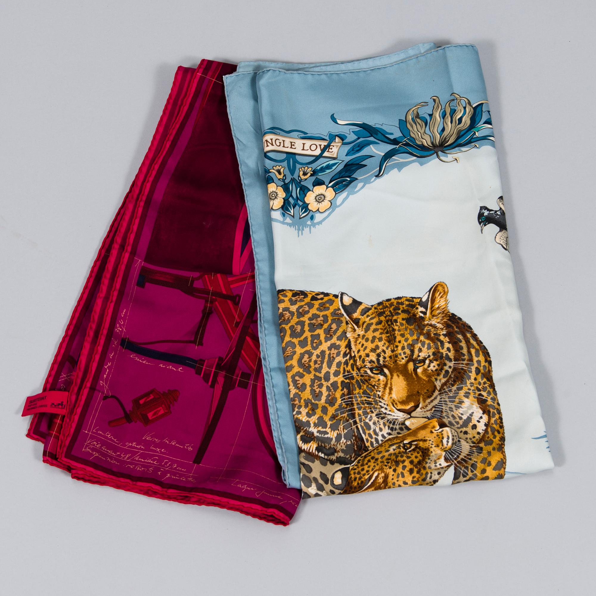 HERMÈS Two Silk Scarves.