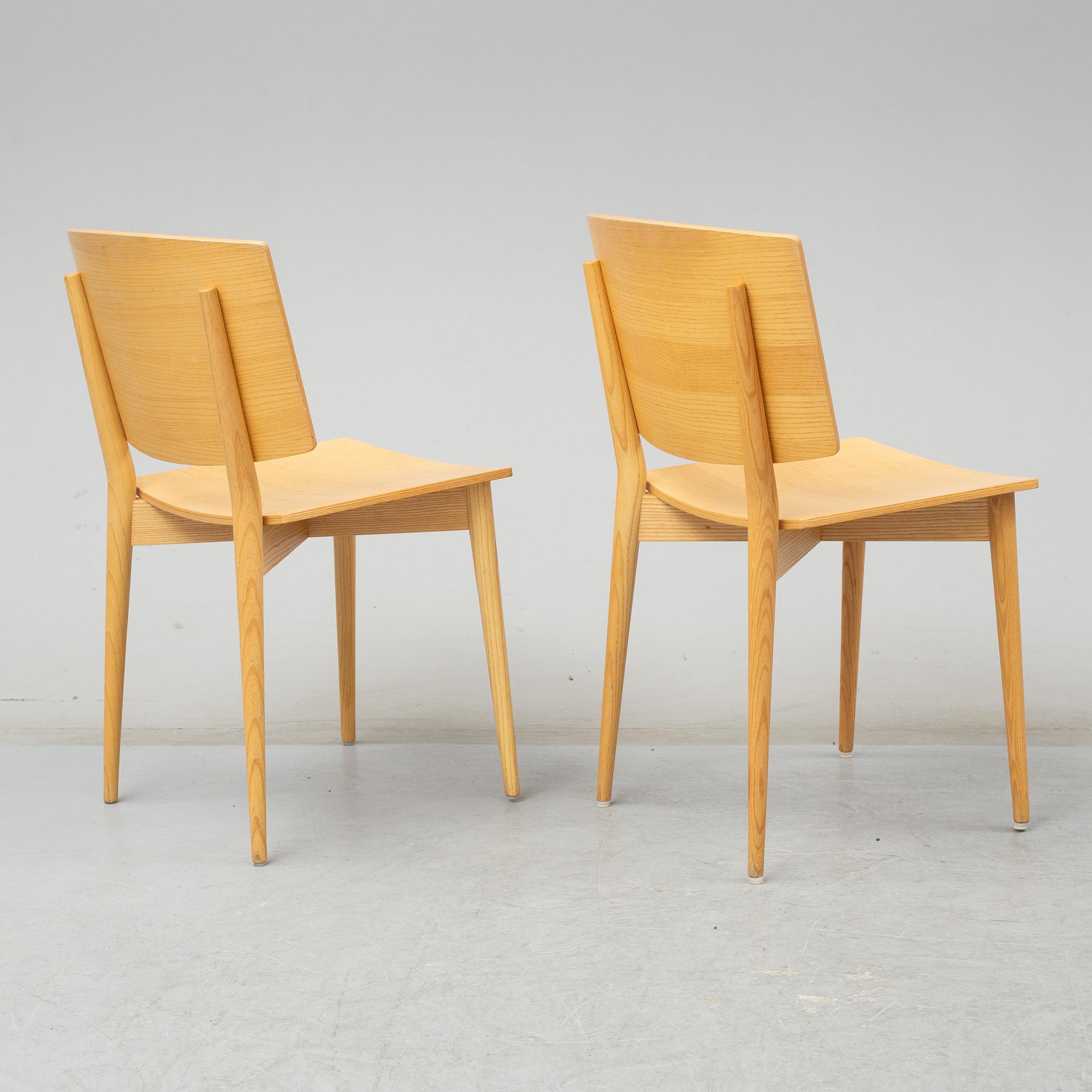 JONAS LINDVALL, STOLAR, 7 st, "Oak", för Skandiform, 2000-tal. Etikettmärkta.