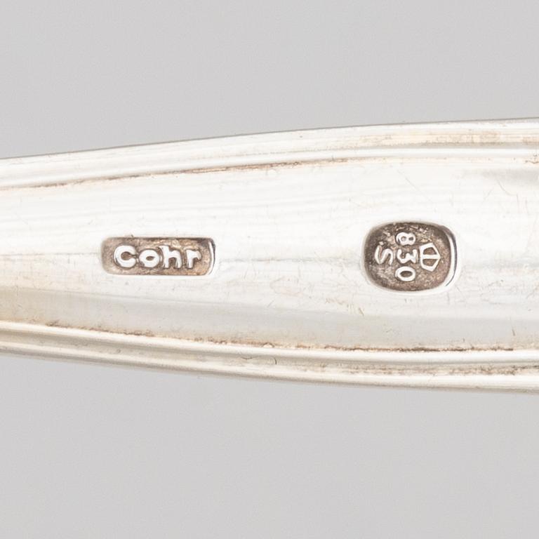 Cutlery, 17 pieces, silver, “Sachsisk”, Cohr, Denmark, Swedish import mark.