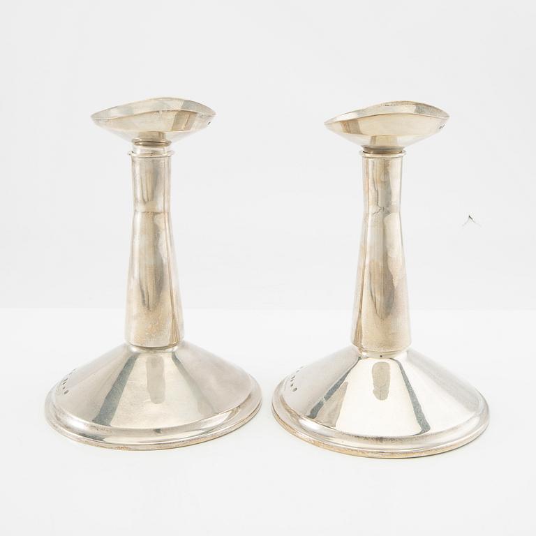 Bertil Berggren Askenström, ljusstakar ett par silver Stockholm 1972.