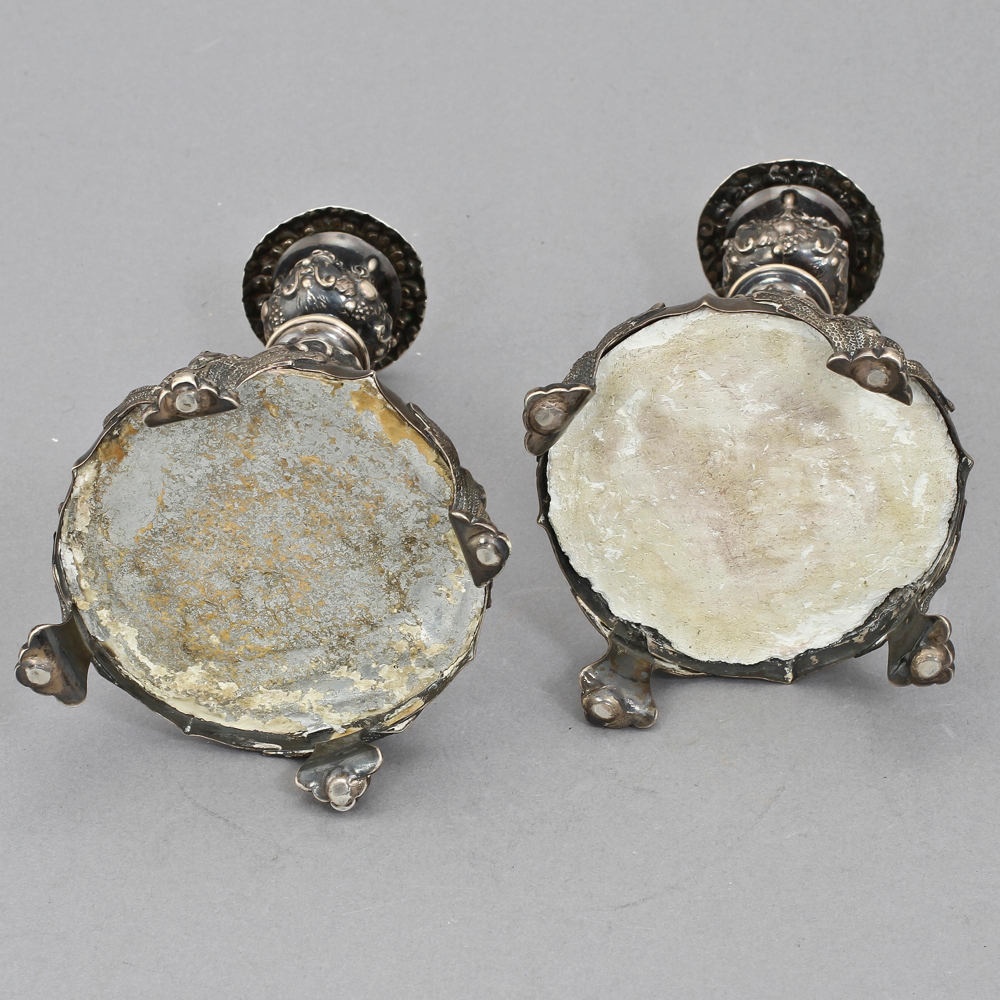 LJUSSTAKAR, ett par, nyrokoko, sent 1800-tal.