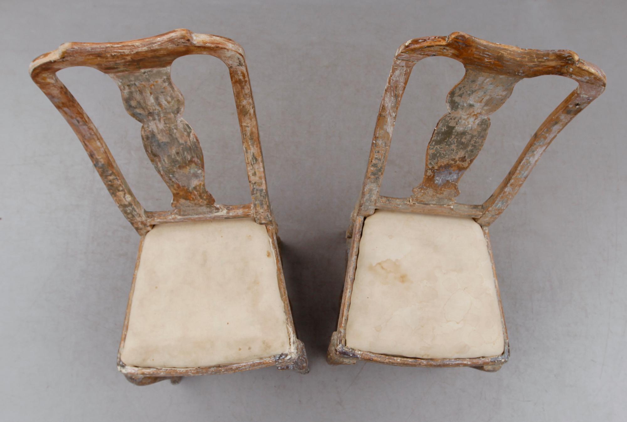 STOLAR, 1 par, senbarock 1700-tal.
